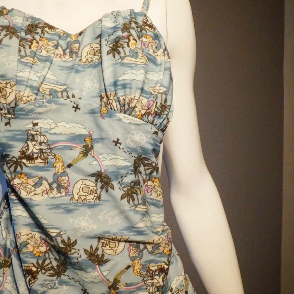 Retro one piece peter pan swimsuit